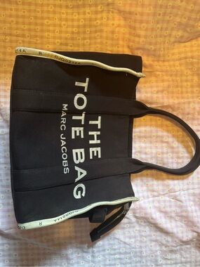 Marc Jacobs Black Canvas Tote with White Logo